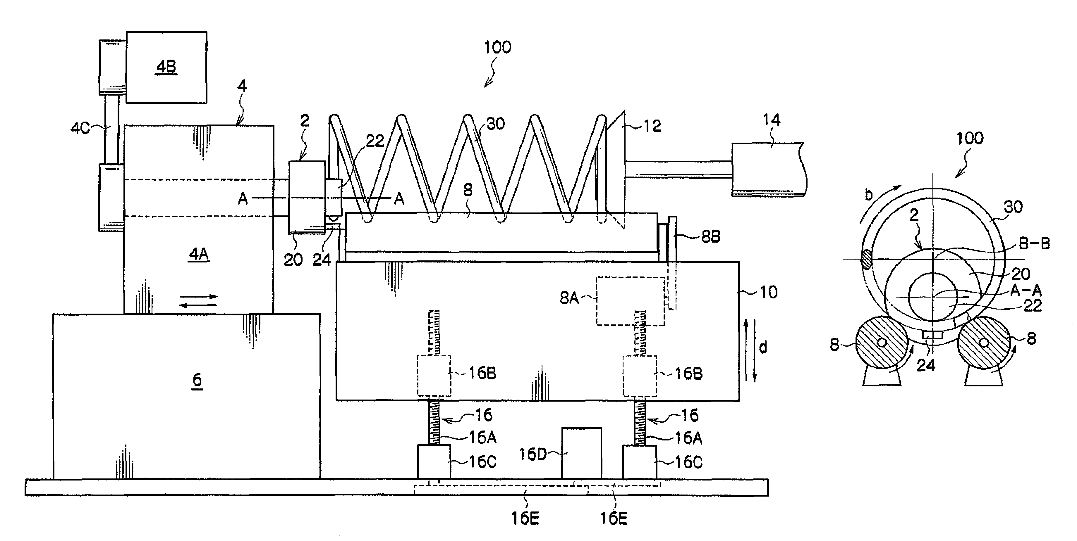 Device and method for forming end of coiled spring