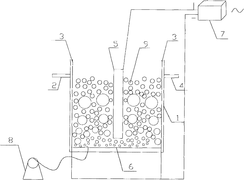 Electrochemical biological combined denitrification reactor