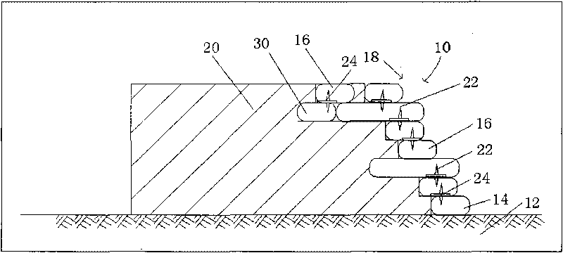 Ecological bag reinforced retaining wall