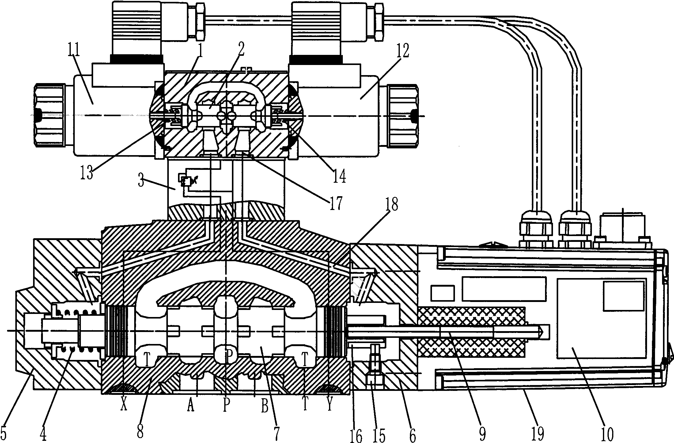 Pilot-operated electrical feedback proportional direction valve