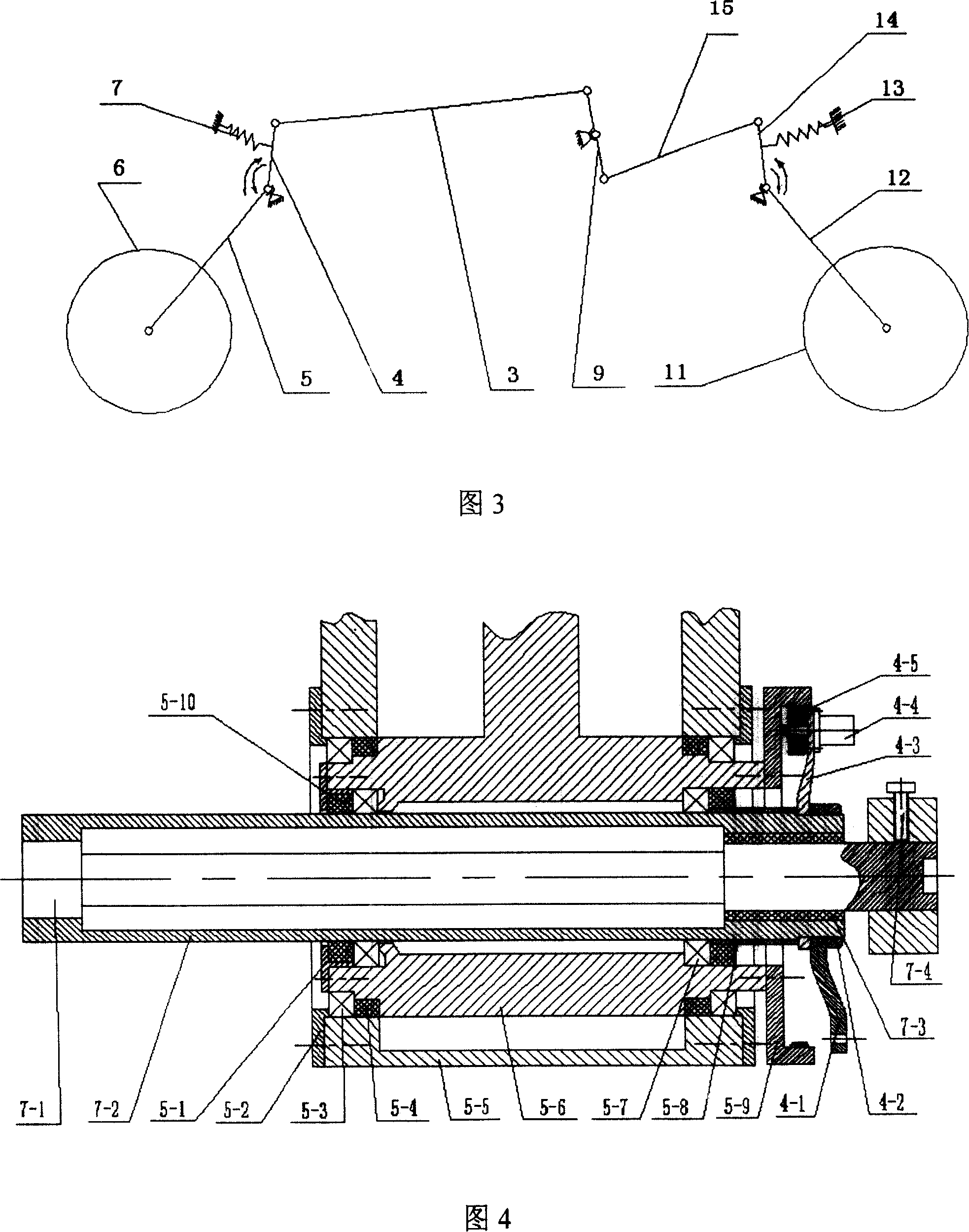 Walking system of planet wheel type planet vehicle