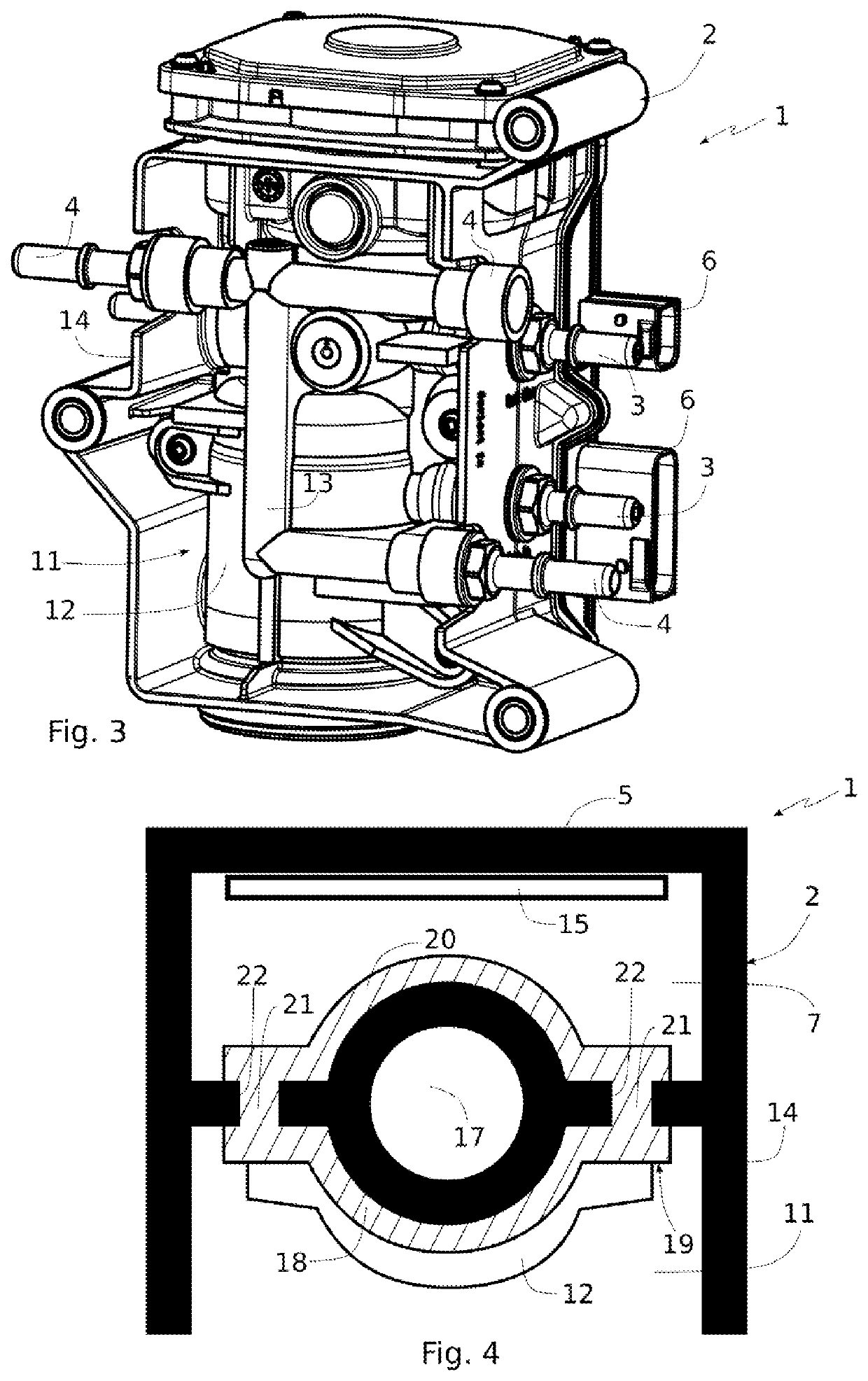 Reducing agent metering module with heat transfer coating