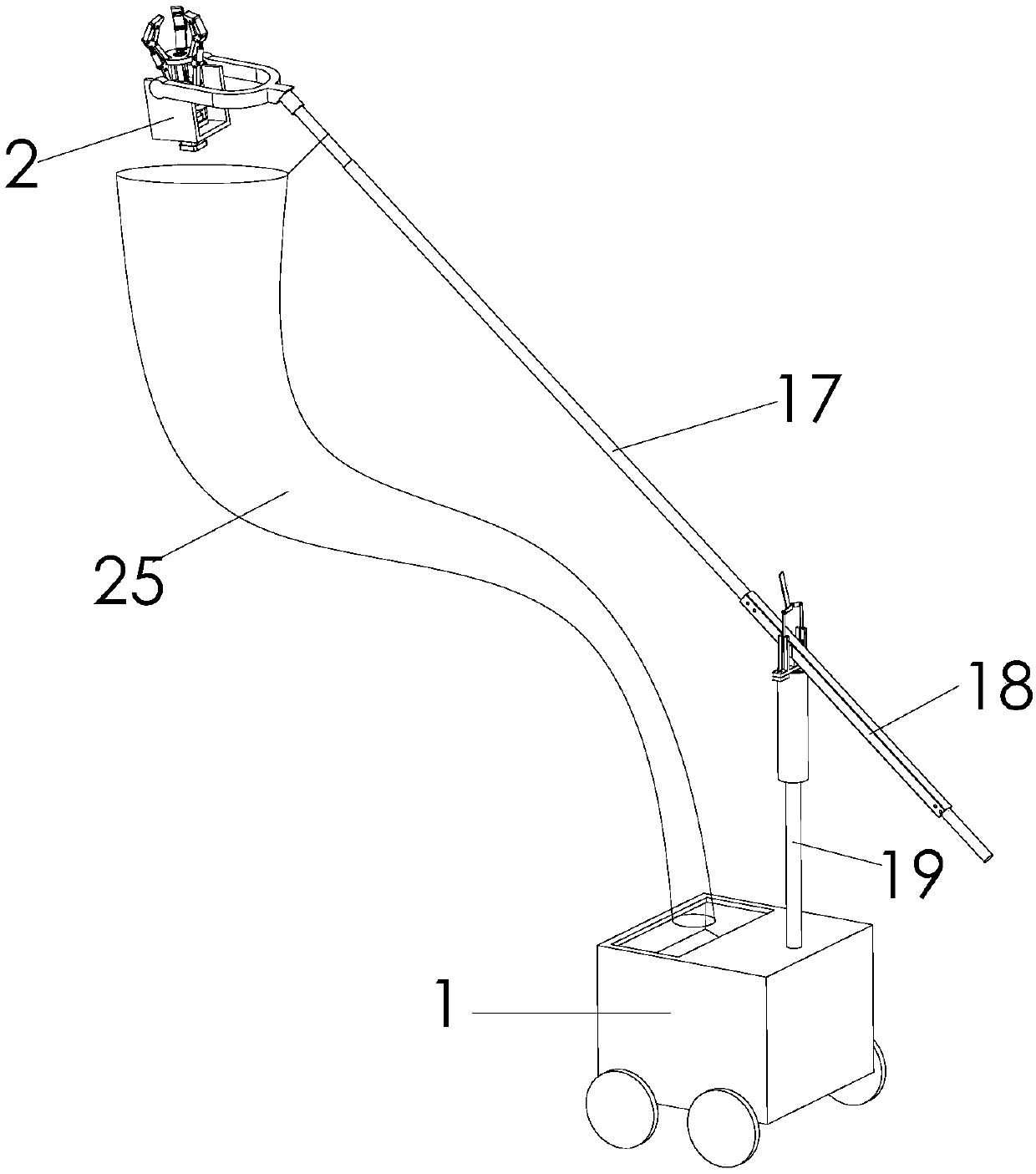 Gravity self-stabilization picking machine