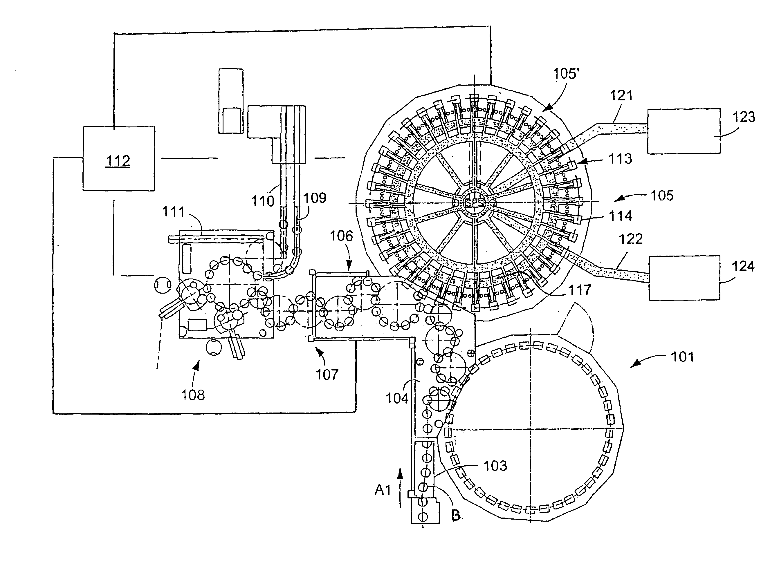 Beverage bottling plant for filling bottles with a liquid beverage material having a filling machine