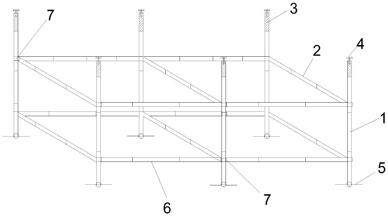 Combined component supporting tooling system and construction method thereof