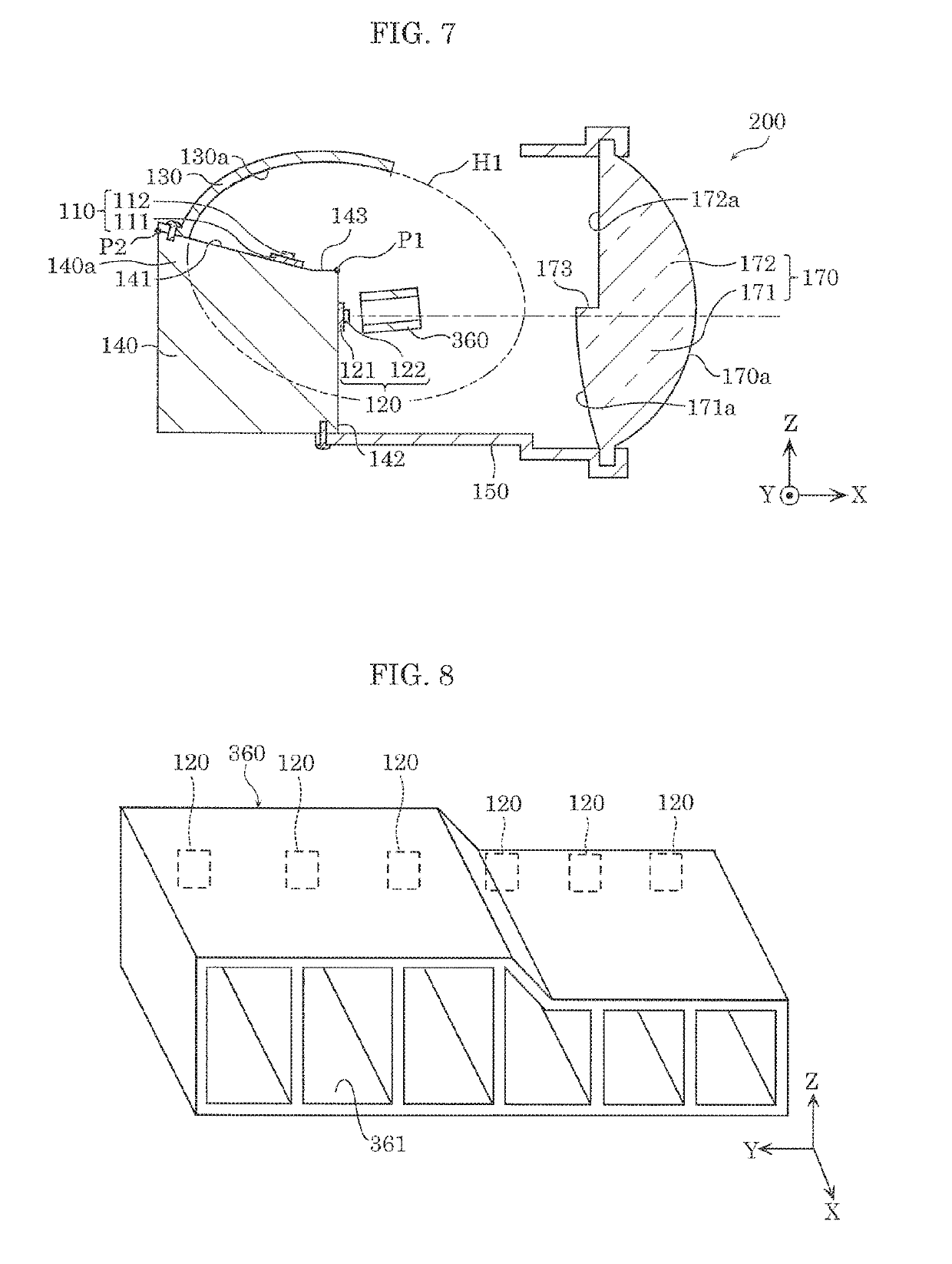 Moving-body lighting device and moving body