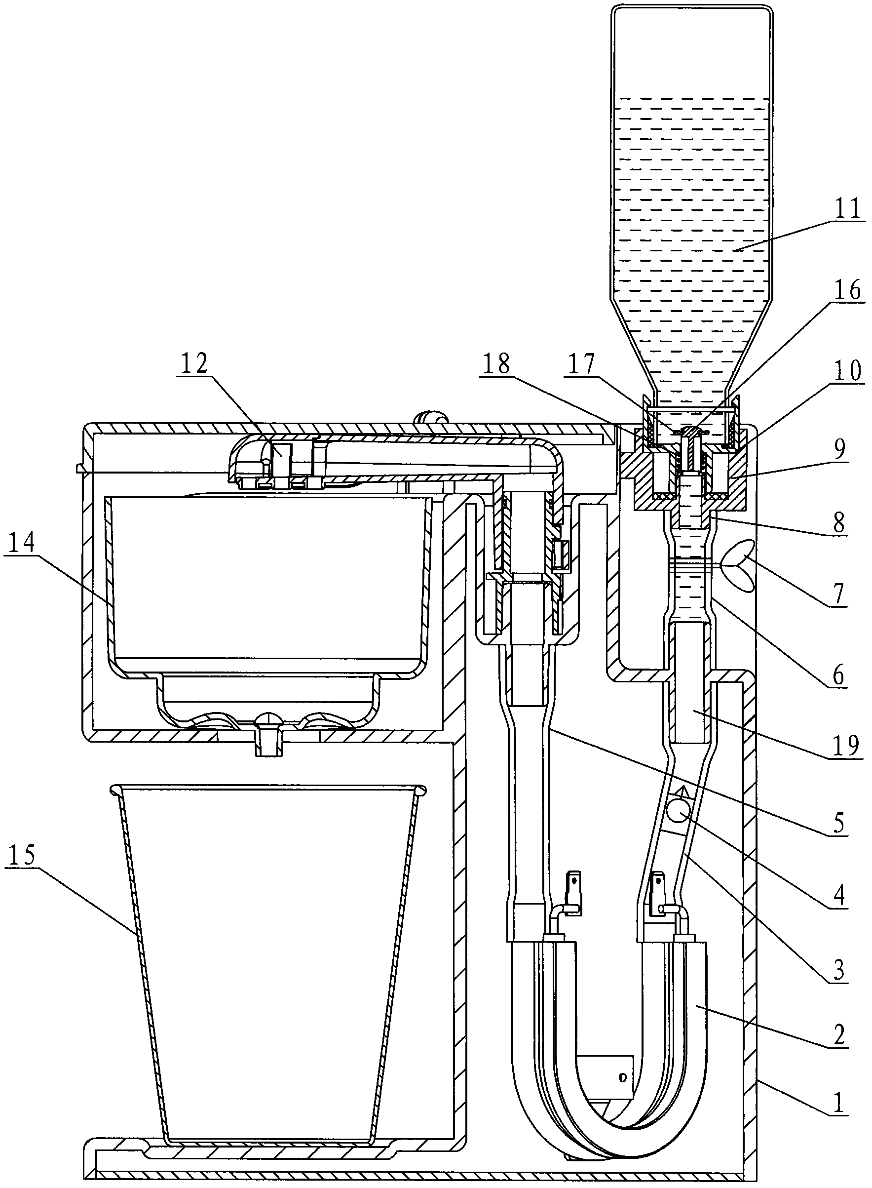 Coffee maker without water tank