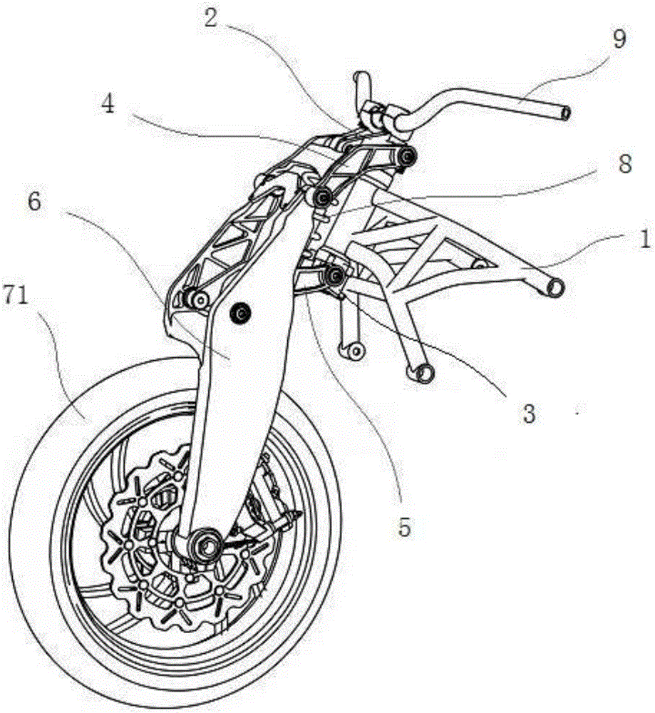 Structure of front suspension system of motorcycle