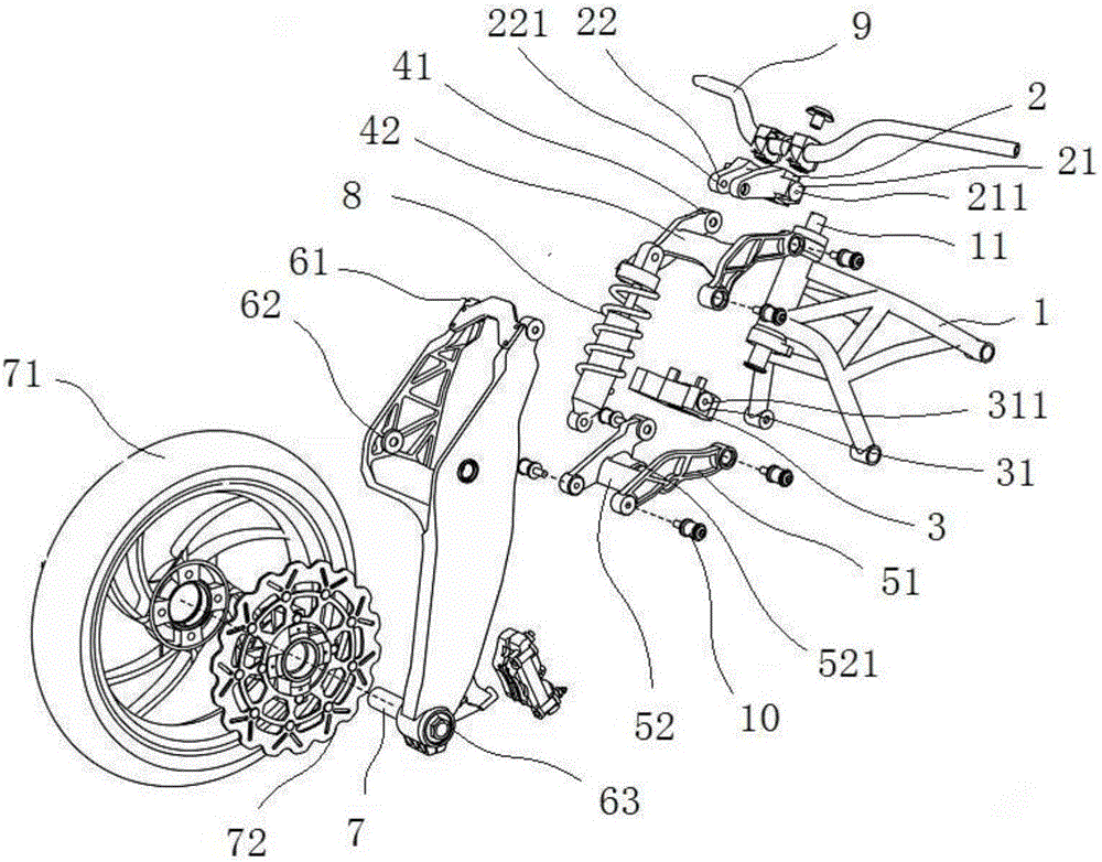 Structure of front suspension system of motorcycle