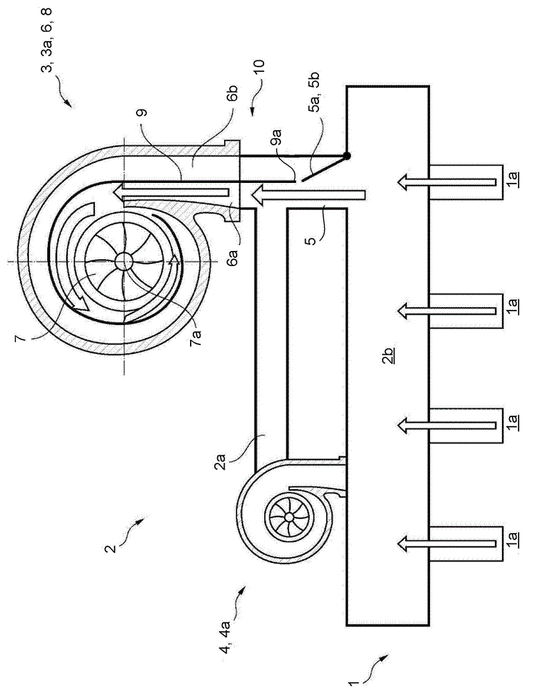 Supercharged internal combustion engine with exhaust-gas turbochargers arranged in series and method for operating an internal combustion engine of said type