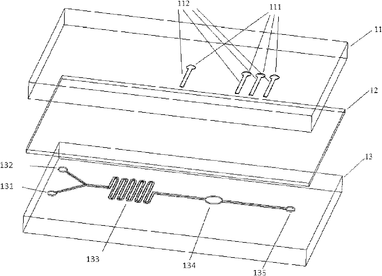 Microfluidic control chip for realizing PCR (Polymerase Chain Reaction) and real-time PCR virus quick detection device