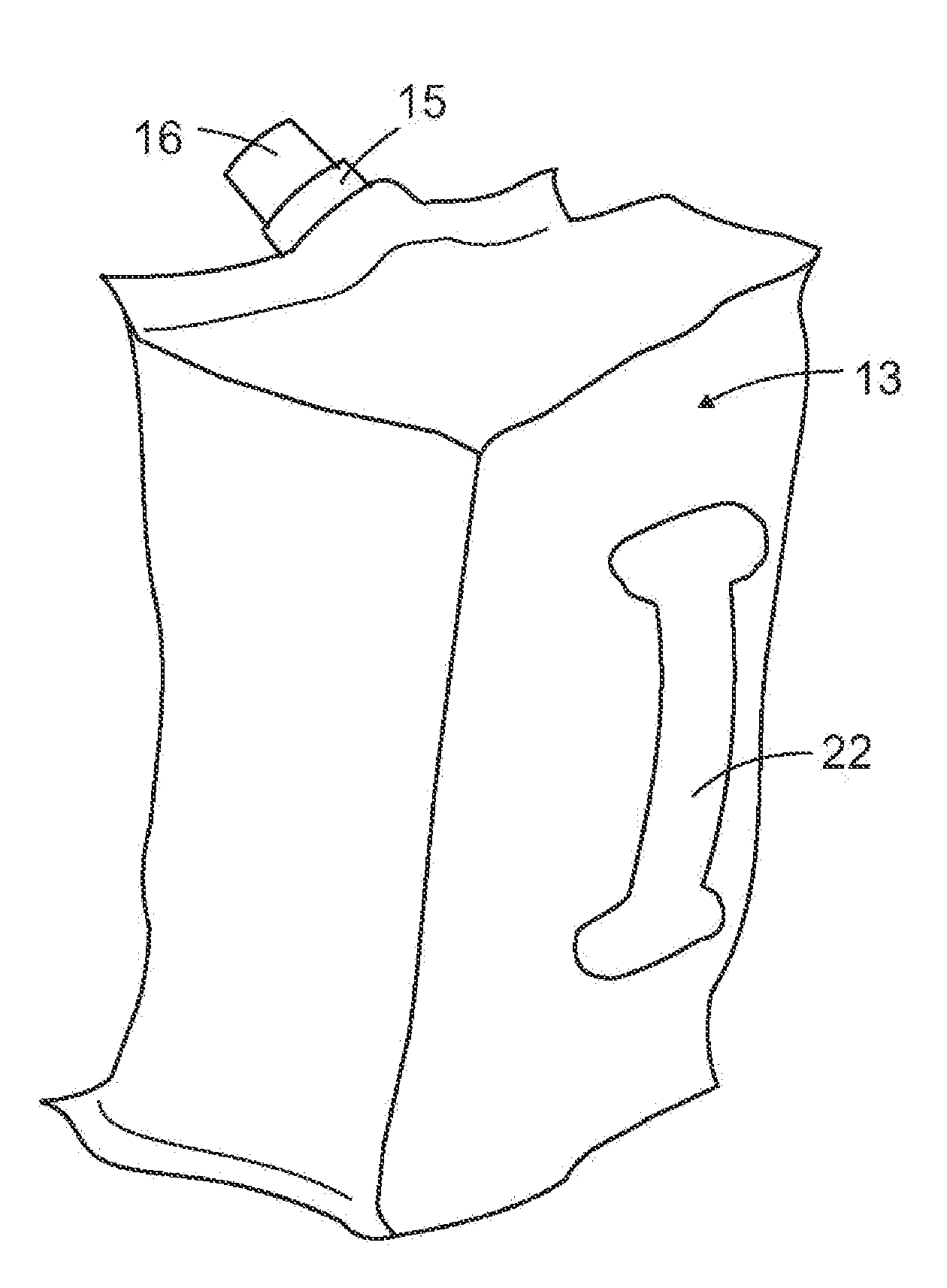 Stand-up bag of a weldable foil for holding pourable contents