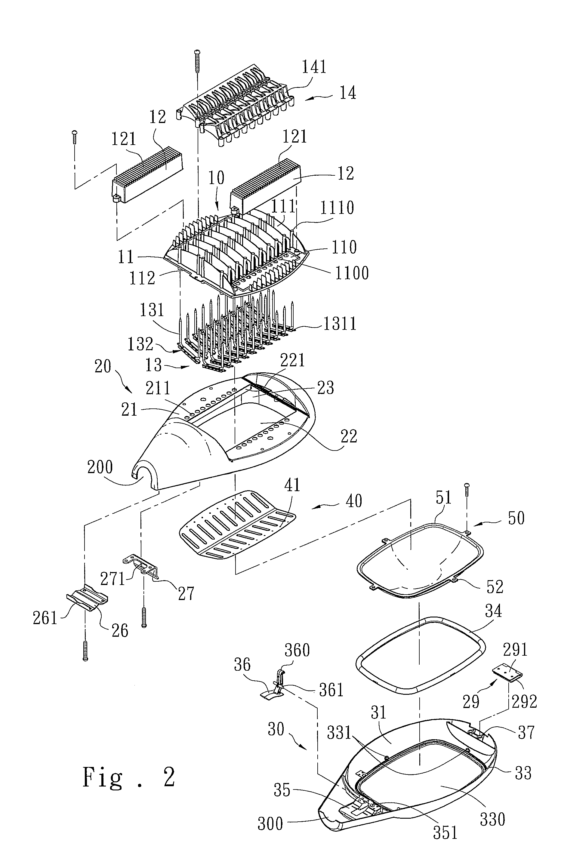 LED streetlight structure