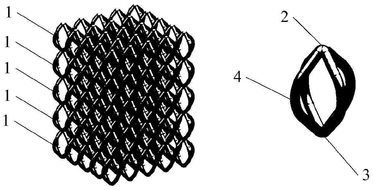 Recoverable energy absorption structure and preparation method thereof