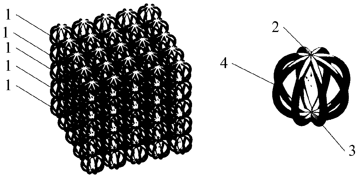 Recoverable energy absorption structure and preparation method thereof