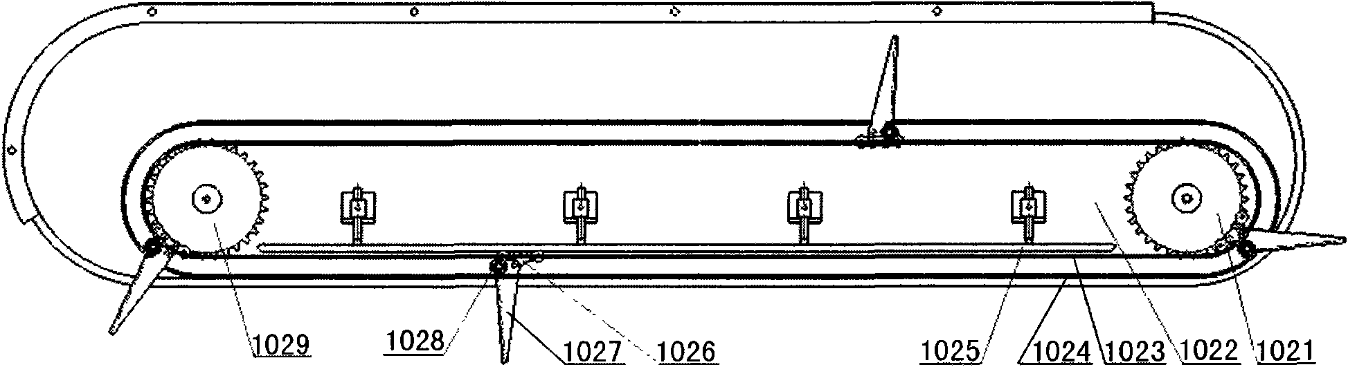 Sugarcane whole stem leaf-peeling device, harvester with same and leaf-peeling method thereof