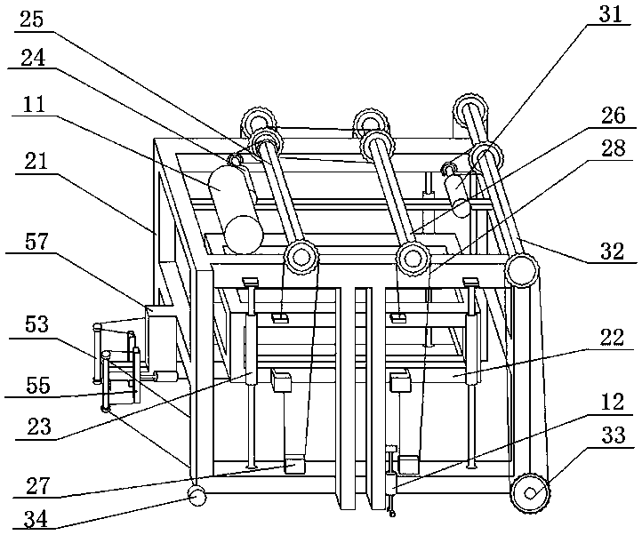 Integral movable cutting device with adjustable interval between cutting wires