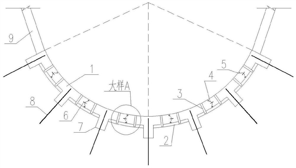 Arch tooth type arch invert cushion pool and construction method