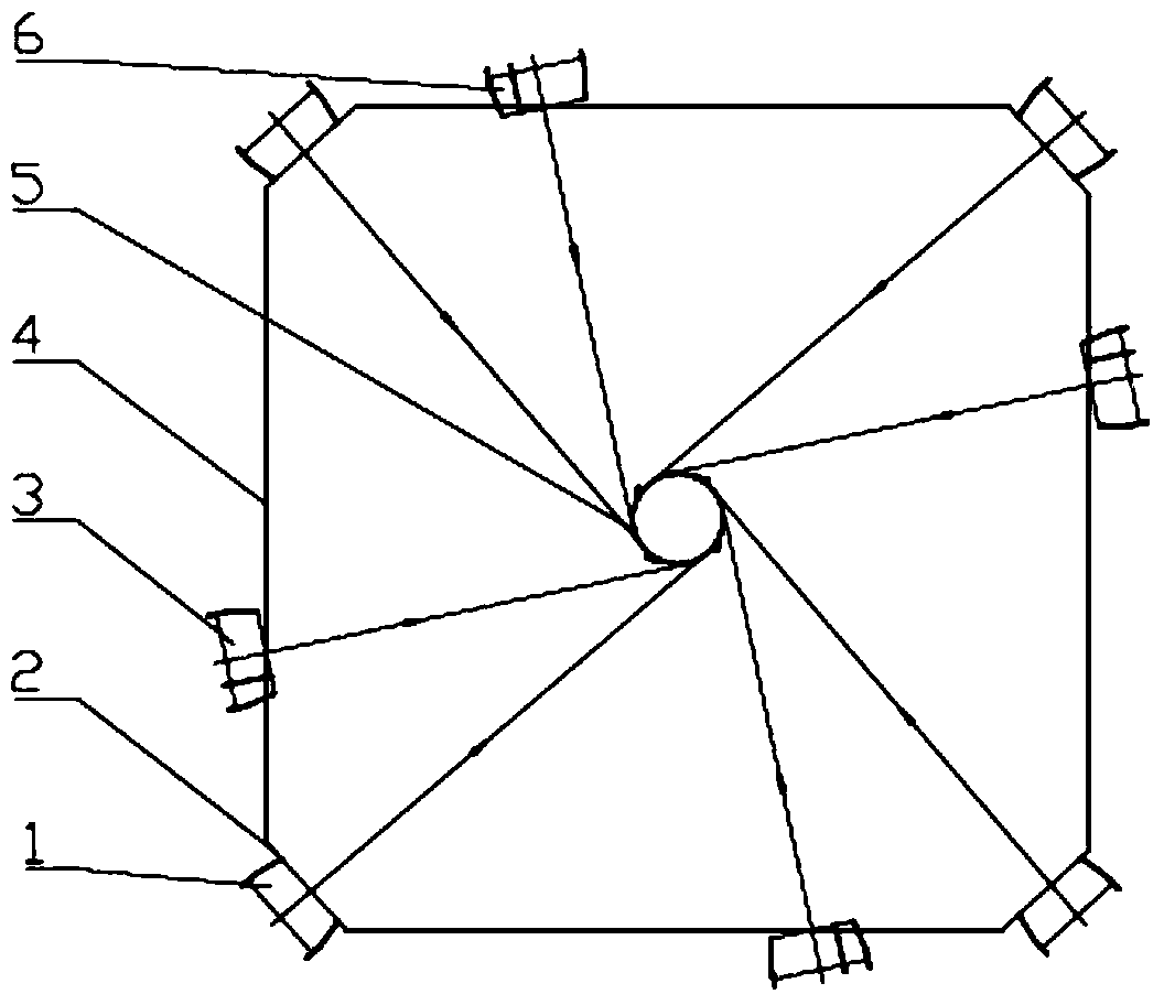 A kind of uniform flow multi-angle tangential circular pulverized coal decoupling combustion device and combustion method