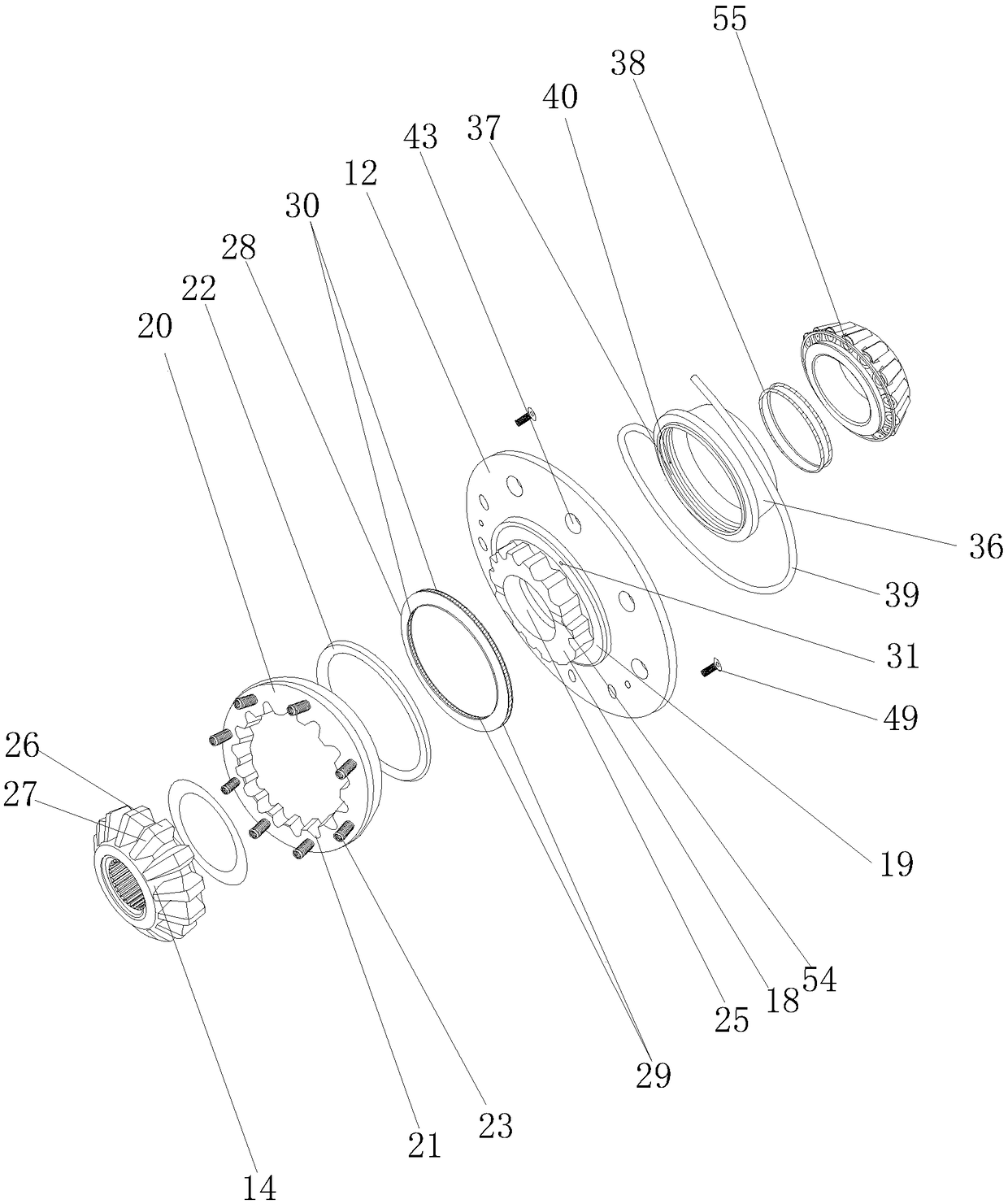 Self-locking type limited slip differential mechanism