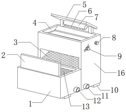 A kind of fruit cleaning and draining device