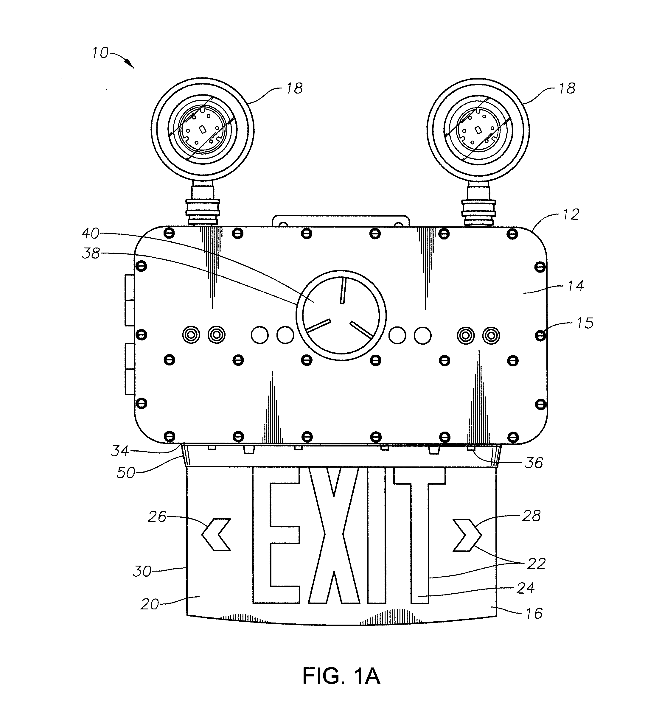 Hazardous-rated exit sign and floodlights