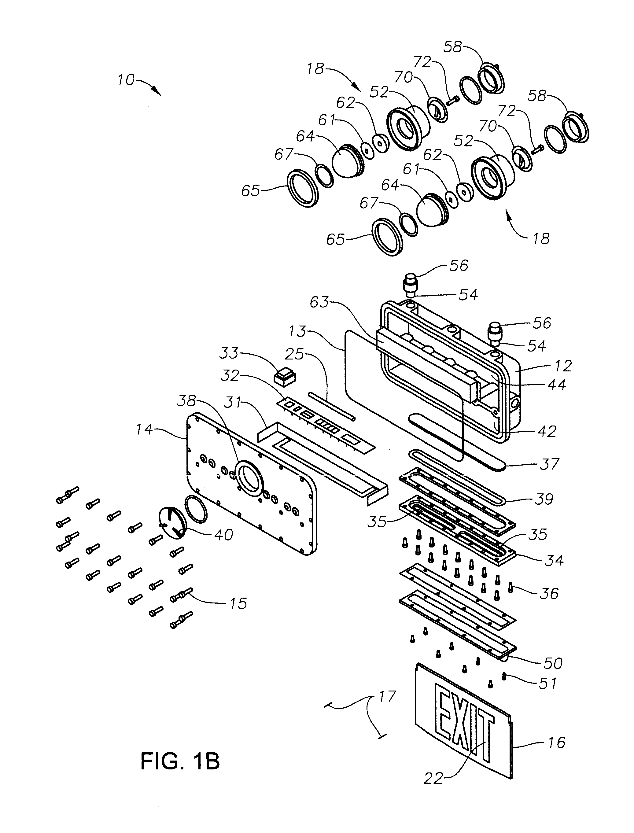 Hazardous-rated exit sign and floodlights