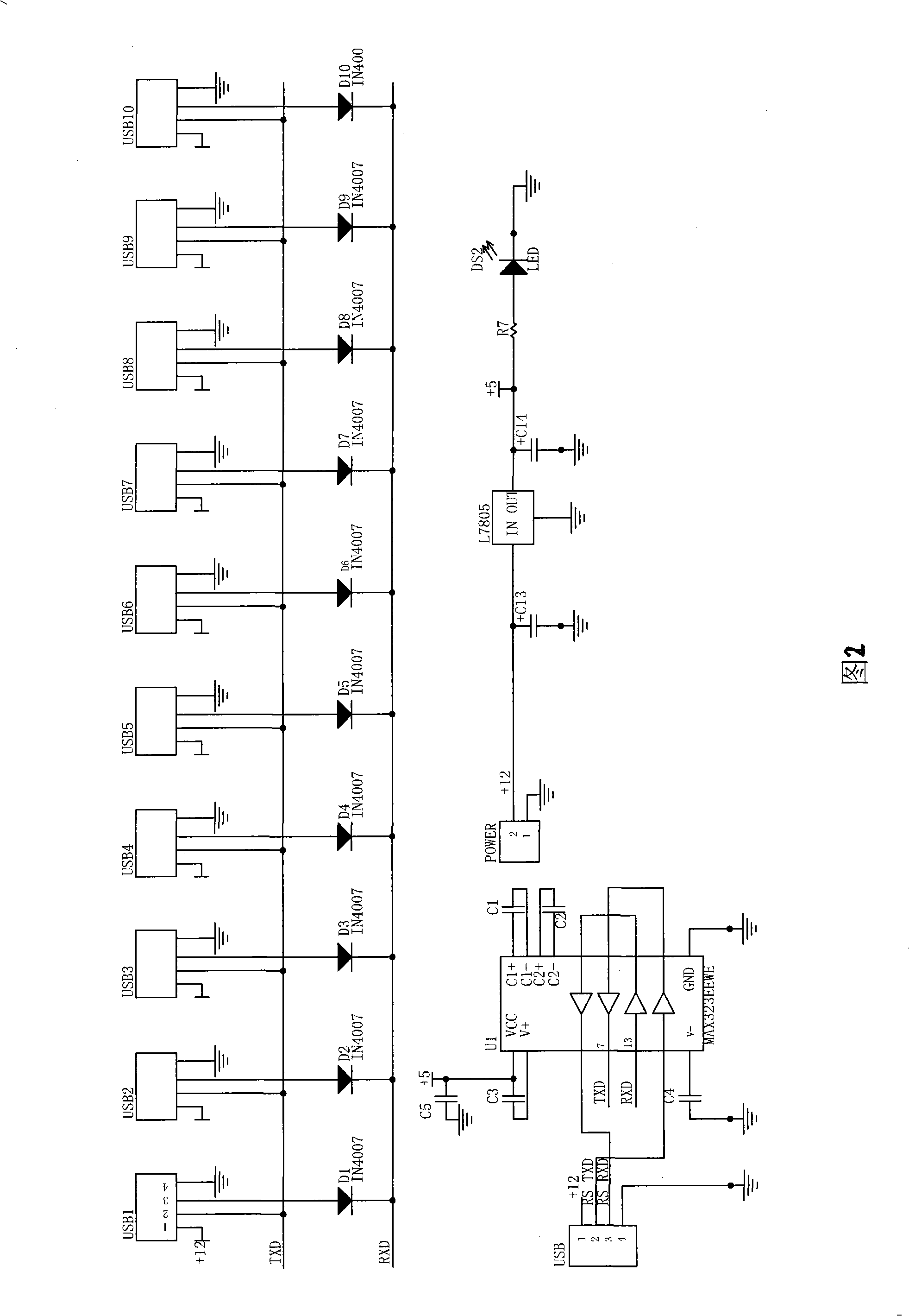 Switching equipment for standard serial port