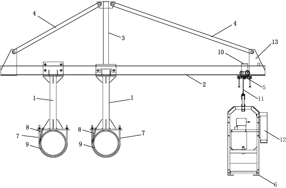 Lifting device for building curtain wall construction and construction method thereof