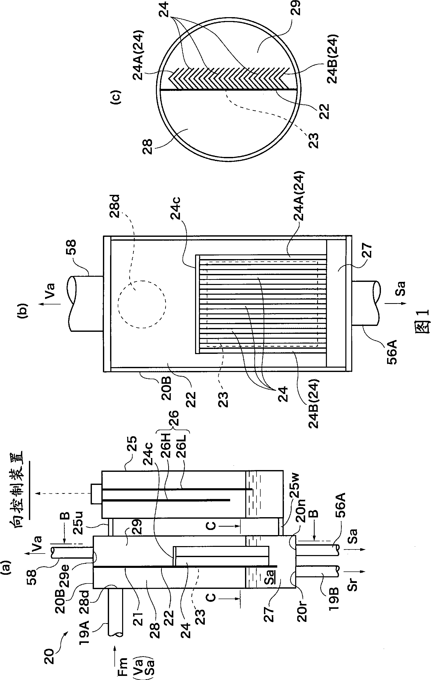 Gas-liquid separator, high temperature regenerator, absorption type refrigerator and absorption type heatpump