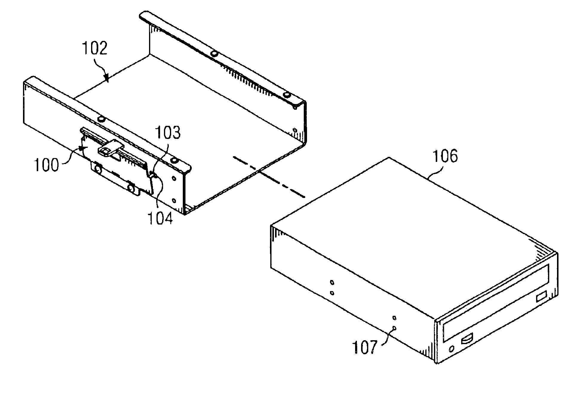 Computer drive mounting device and method