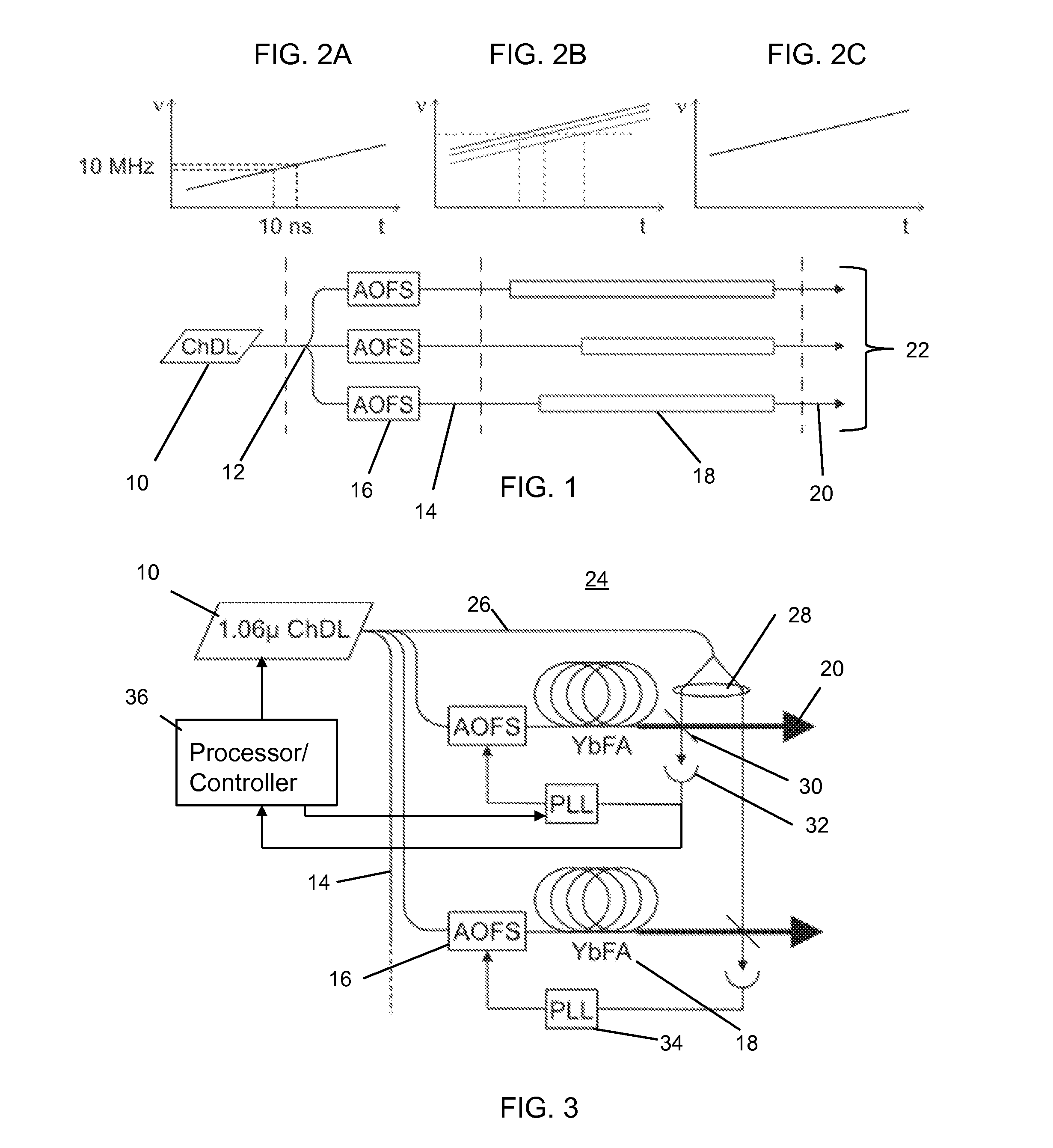 Frequency-chirped semiconductor diode laser phase-locked optical system