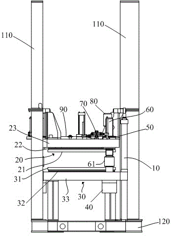 Hydraulic tire vulcanizing machine