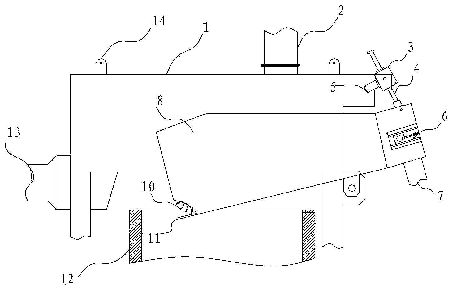 Oscillating type lead smelting and slag removing device