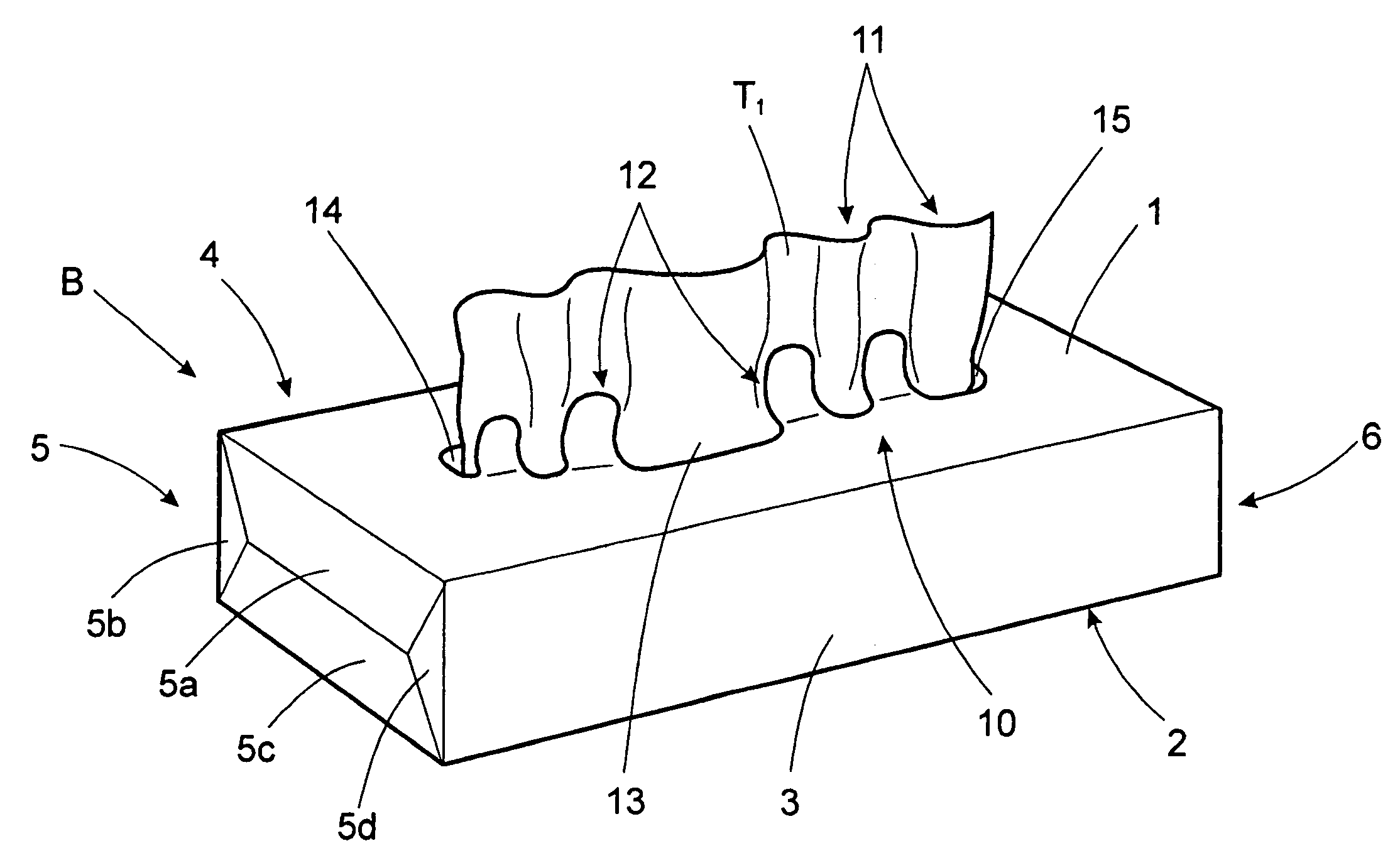 Container for a stack of interfolded tissue sheets