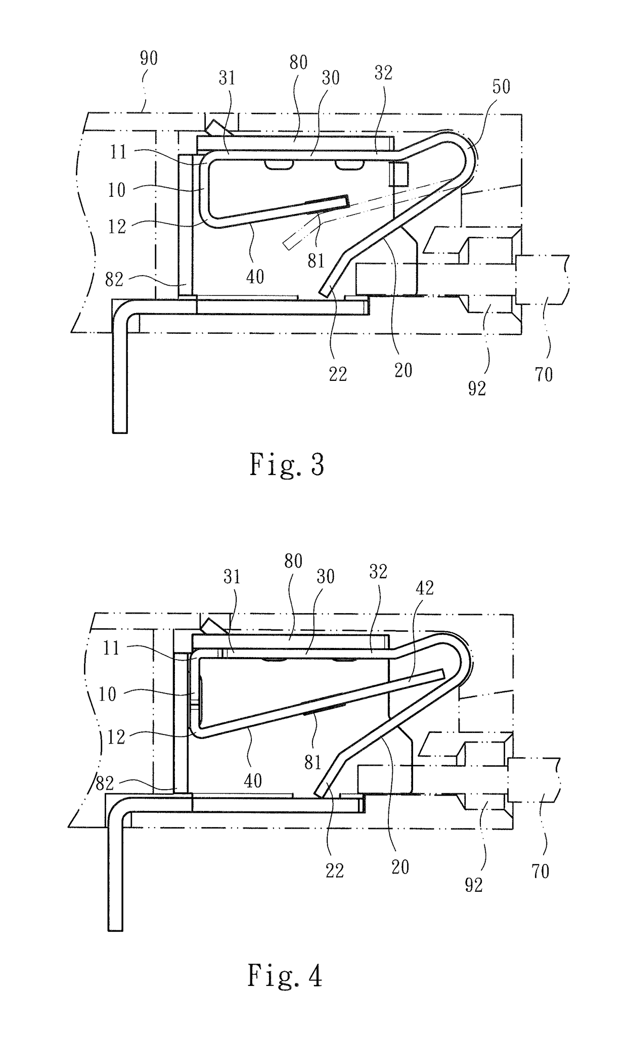 Metal leaf spring structure of electrical connection terminal