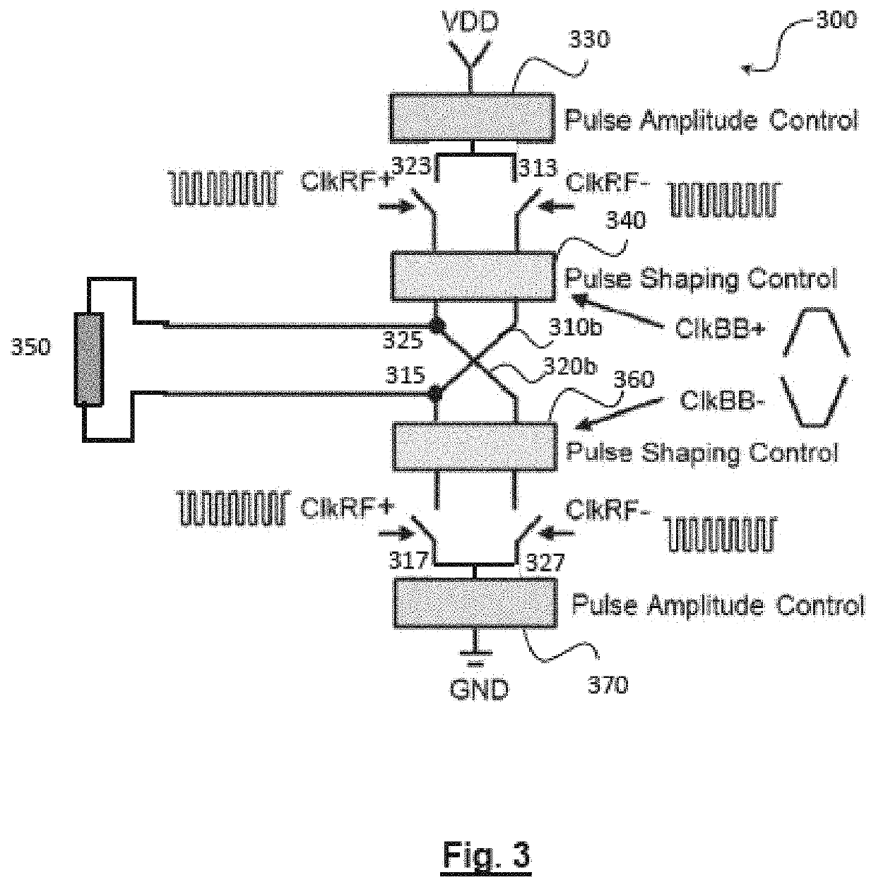 Very-low-consumption reconfigurable-waveform compact UWB emitter