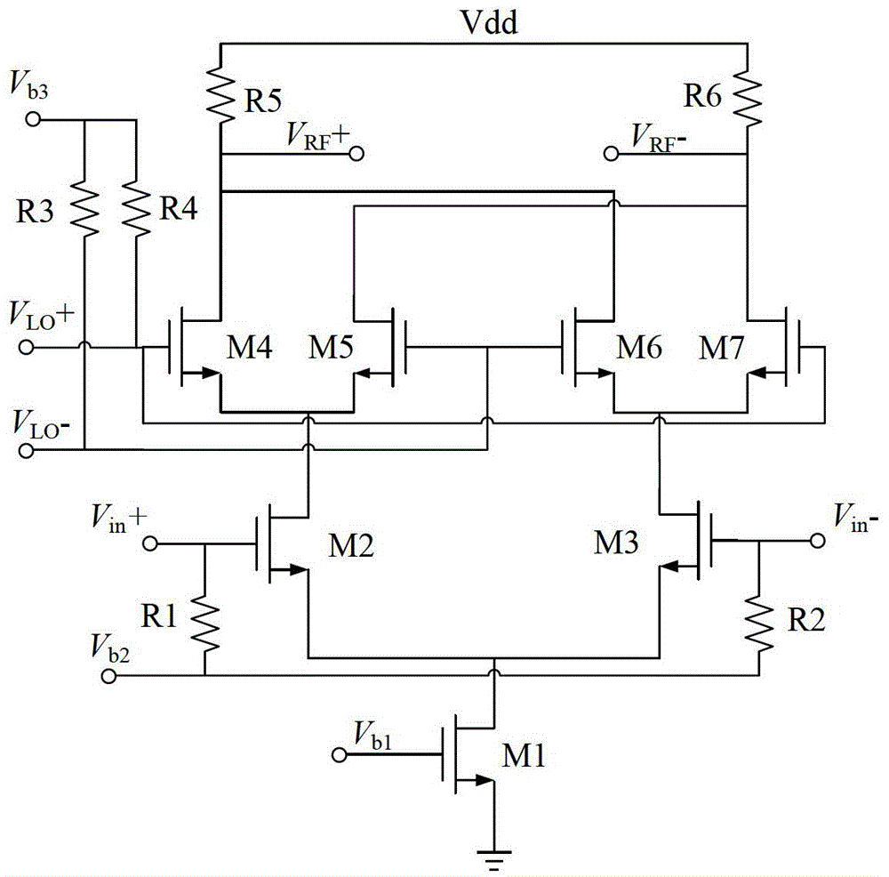 Lower power consumption high gain upper mixer