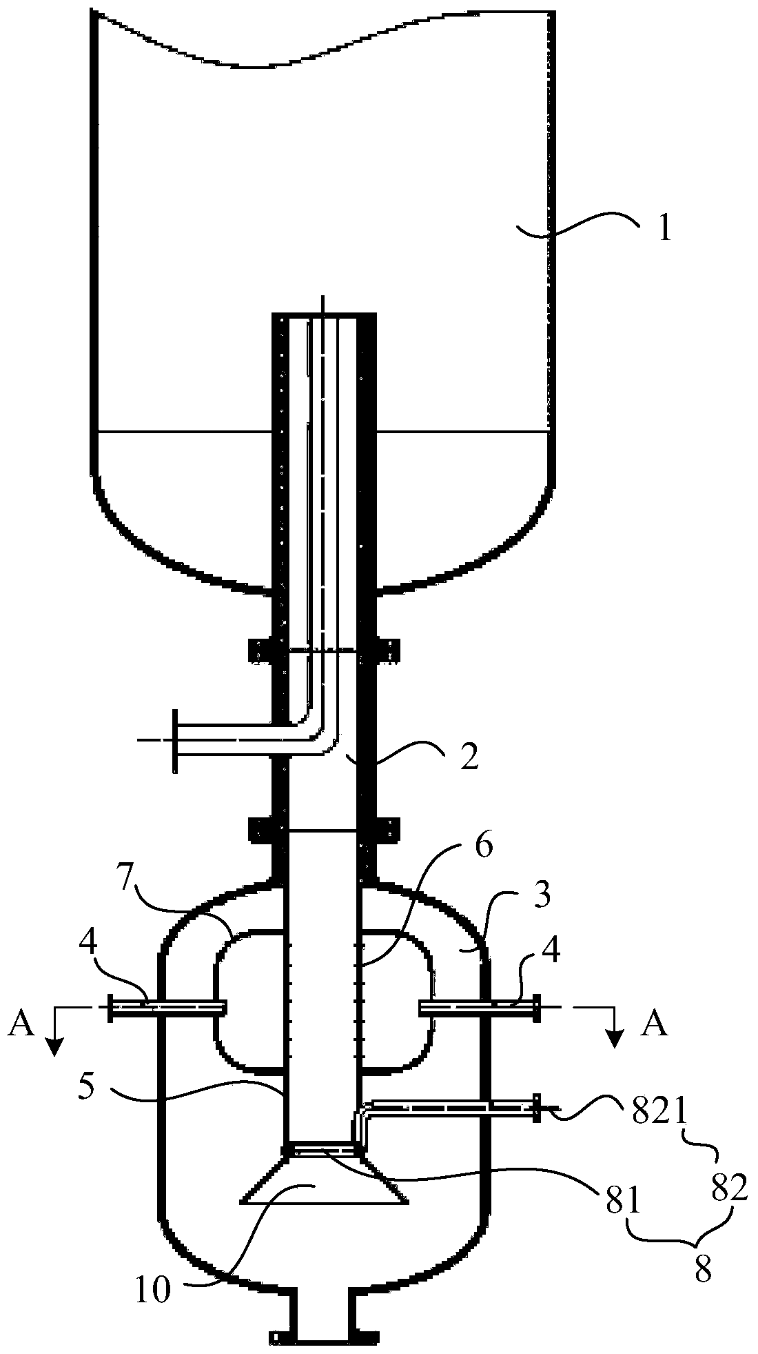 A fluidized bed gasification device