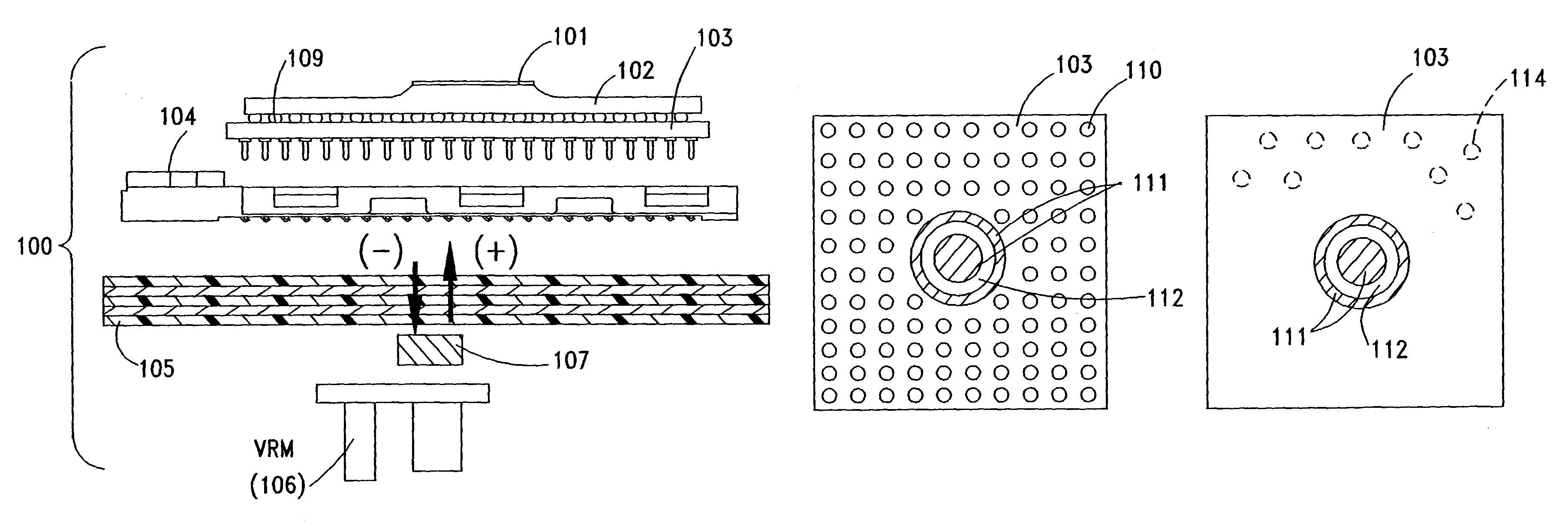 Power delivery to base of processor