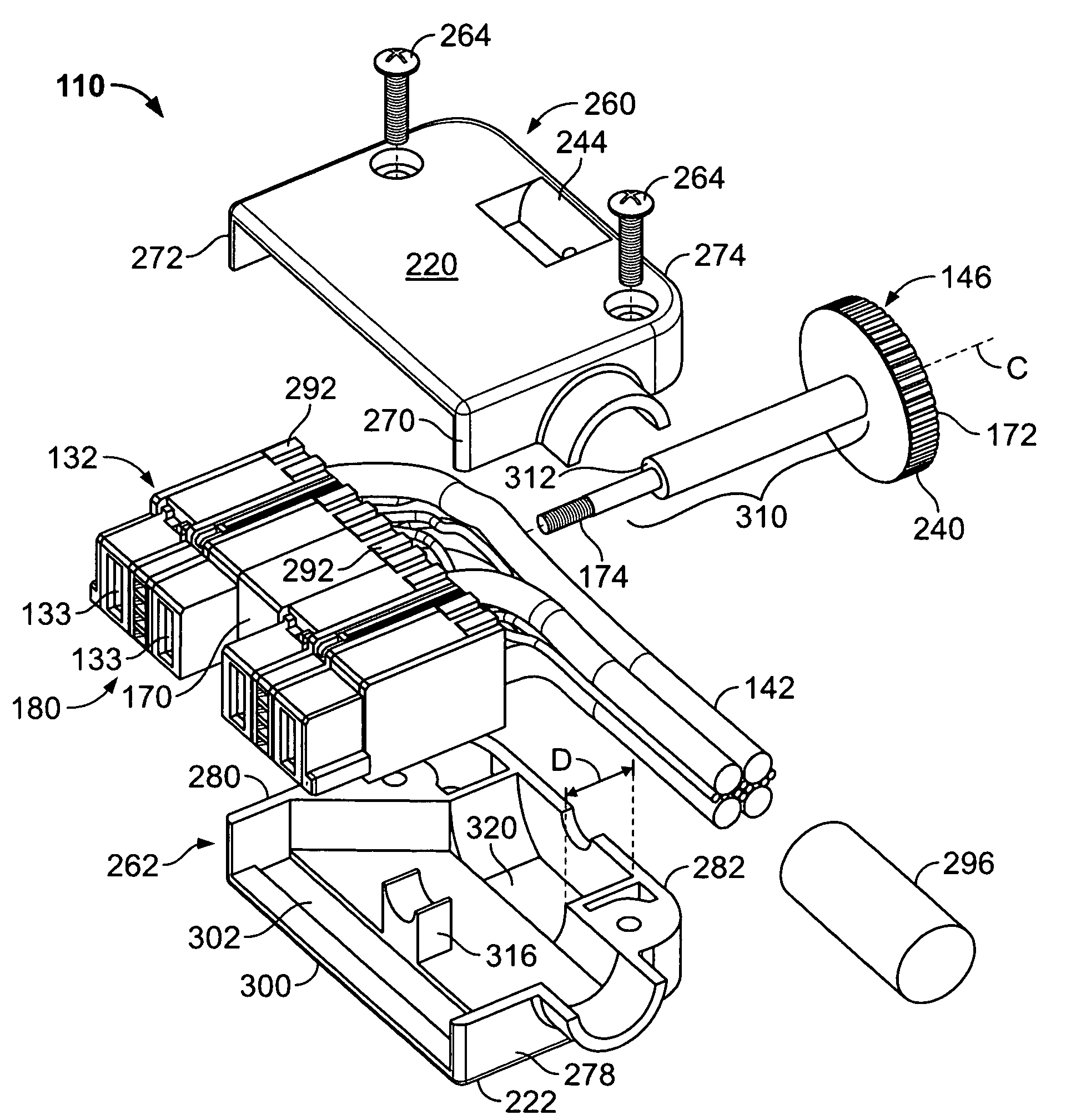 Connector with thumb screw retention member