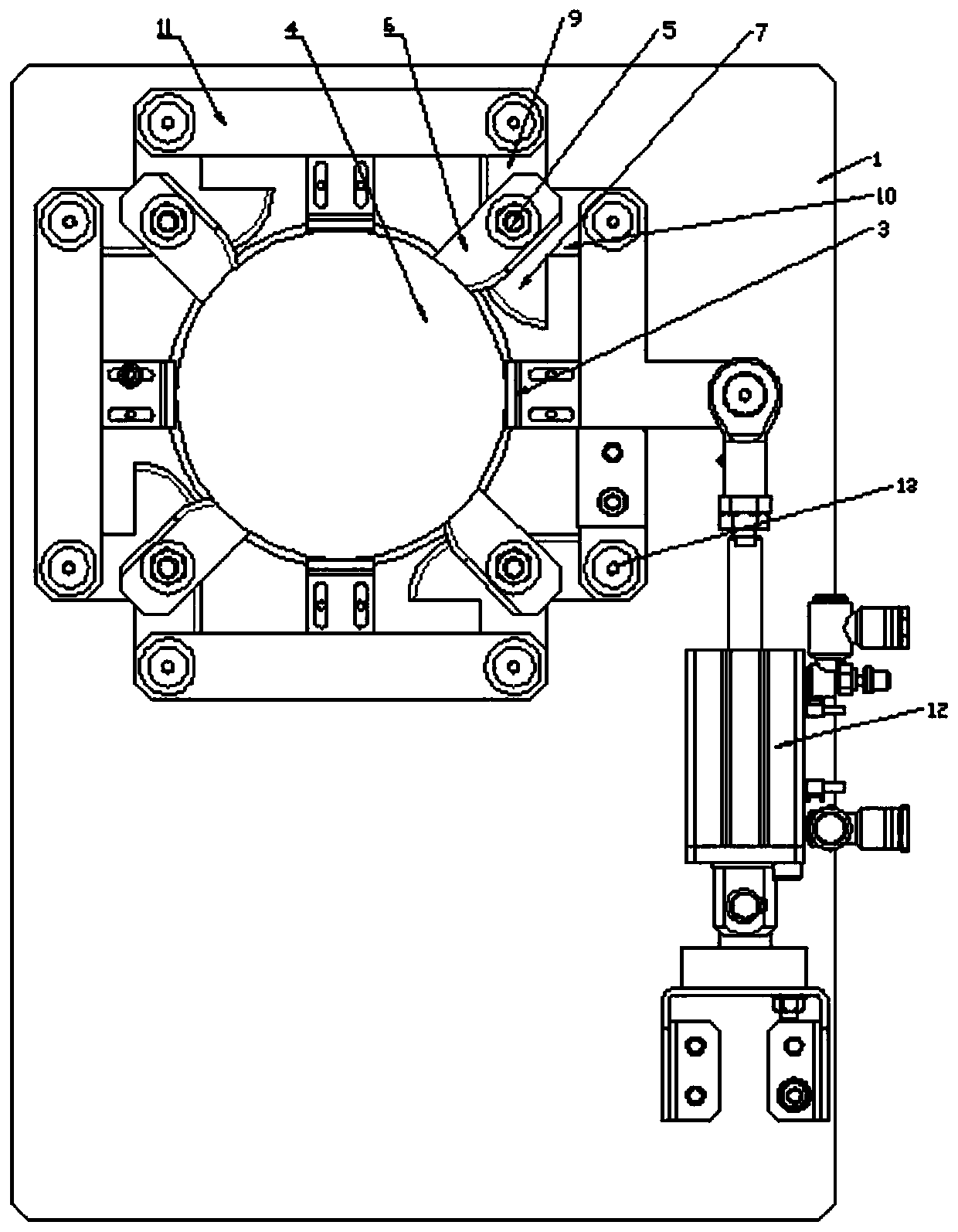 Tray separation mechanism driven by air cylinder