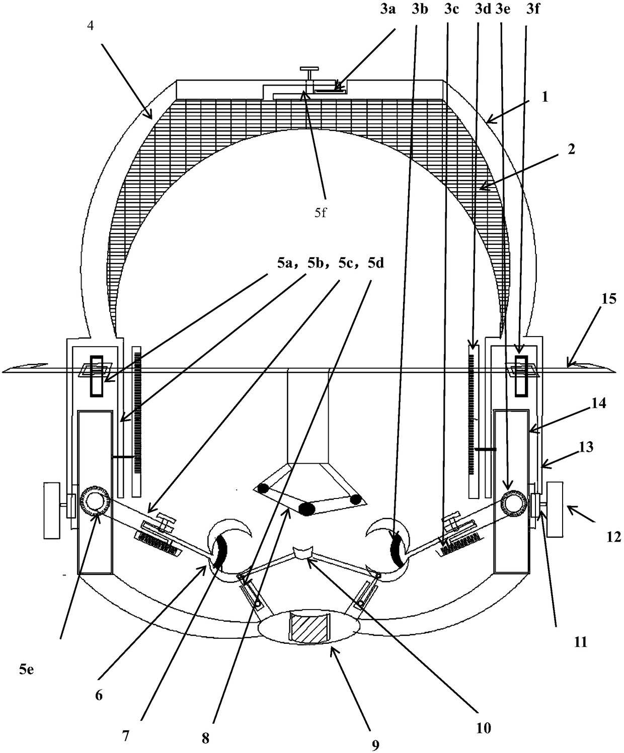 A jawbone positioning and fixation device for navigation positioning and lower jawbone fixation during robotic dental implant surgery