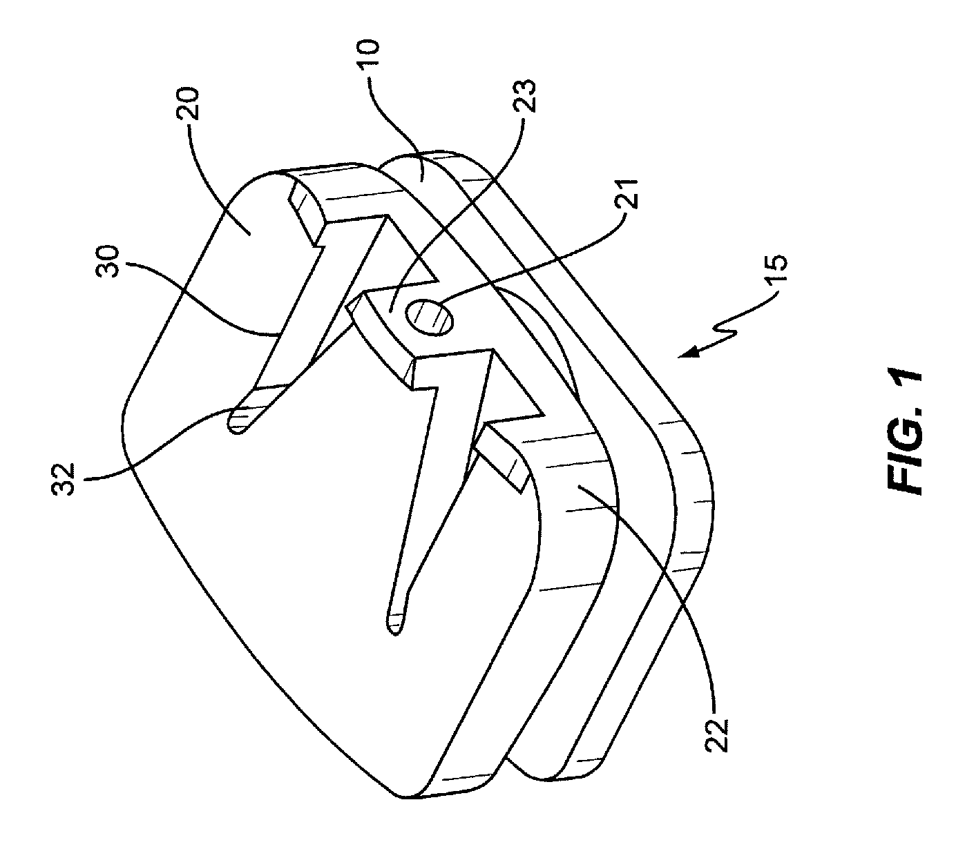 V-shaped staple for spinal prosthesis