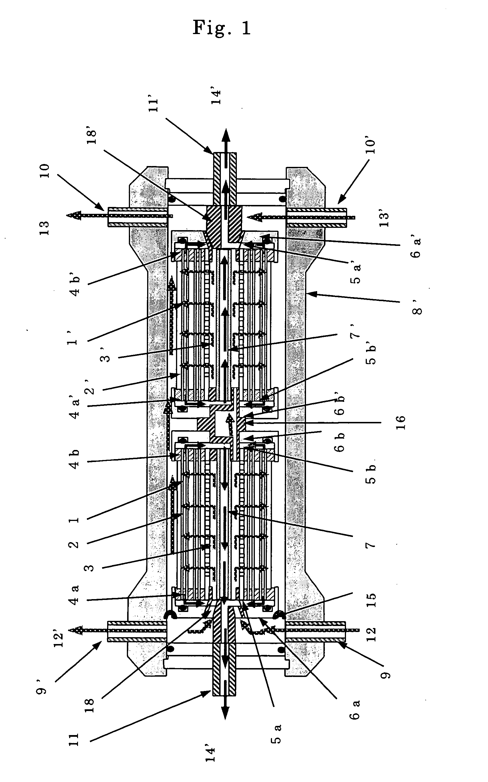 Hollow fiber membrane module and module arrangement group thereof