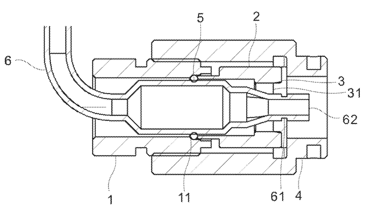 Thermocouple fixing device and temperature measuring apparatus