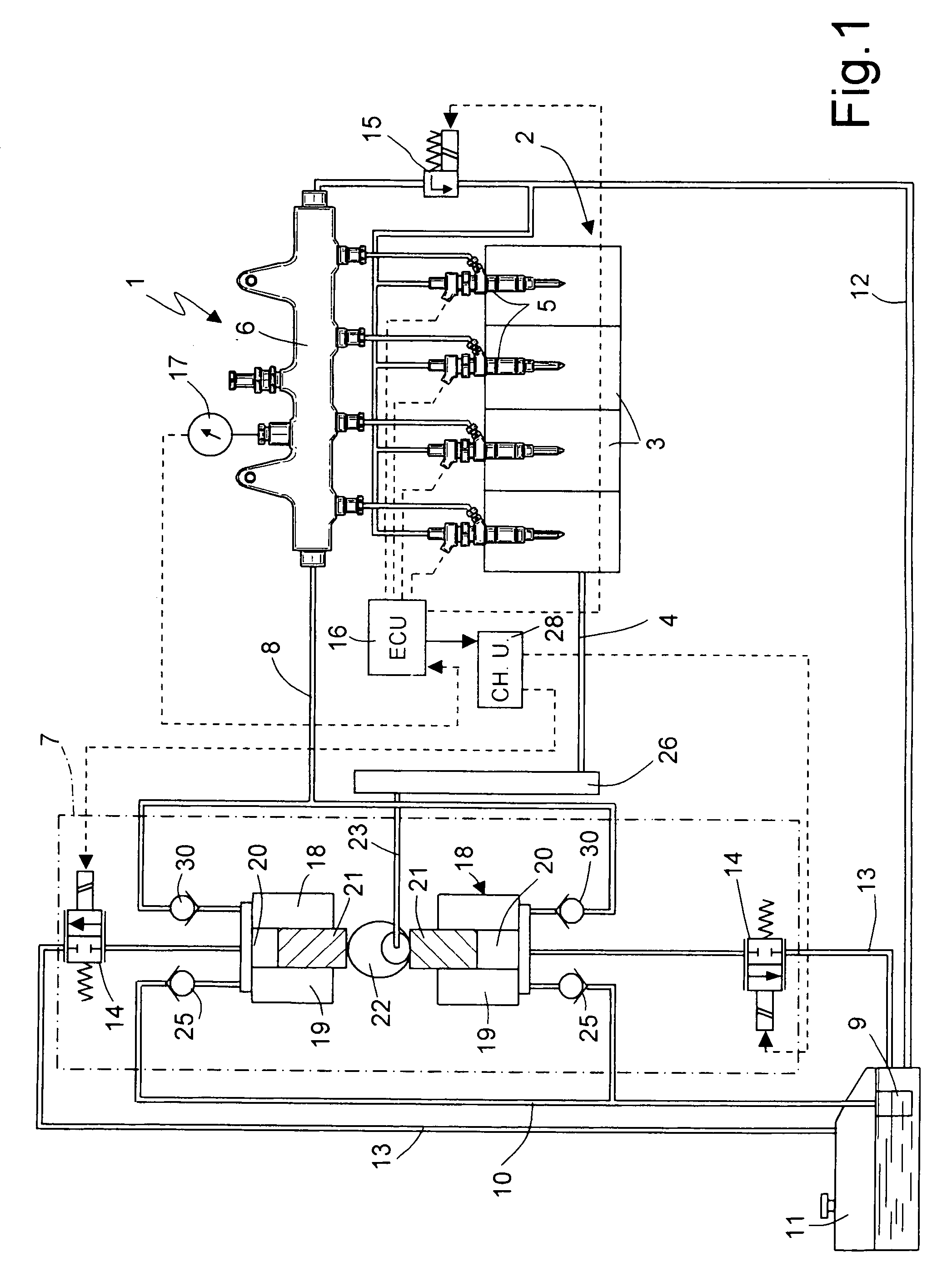 Storage-volume fuel injection system for an internal combustion engine