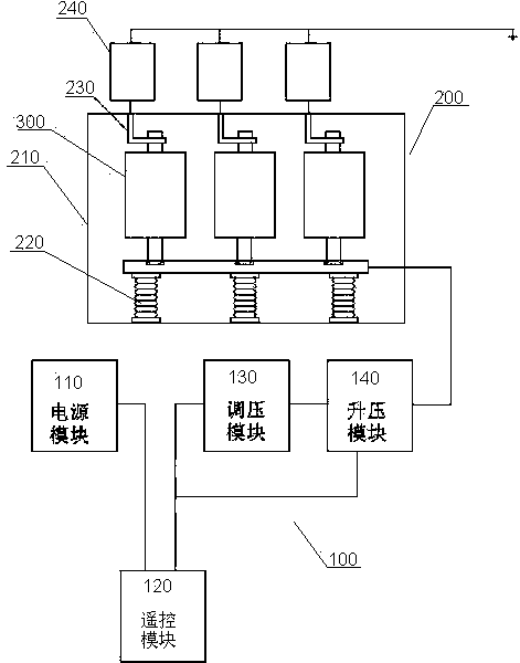 Insulation strength testing device applicable to breaker vacuum arc-extinguishing chambers