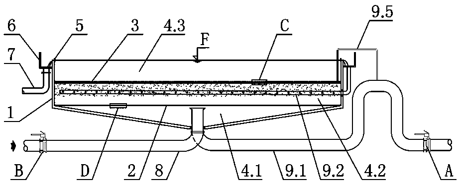 Suspension filtering system convenient for sludge discharge