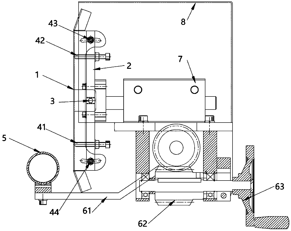 Rear paper arranging device mechanism of paper feeding part of die cutting machine